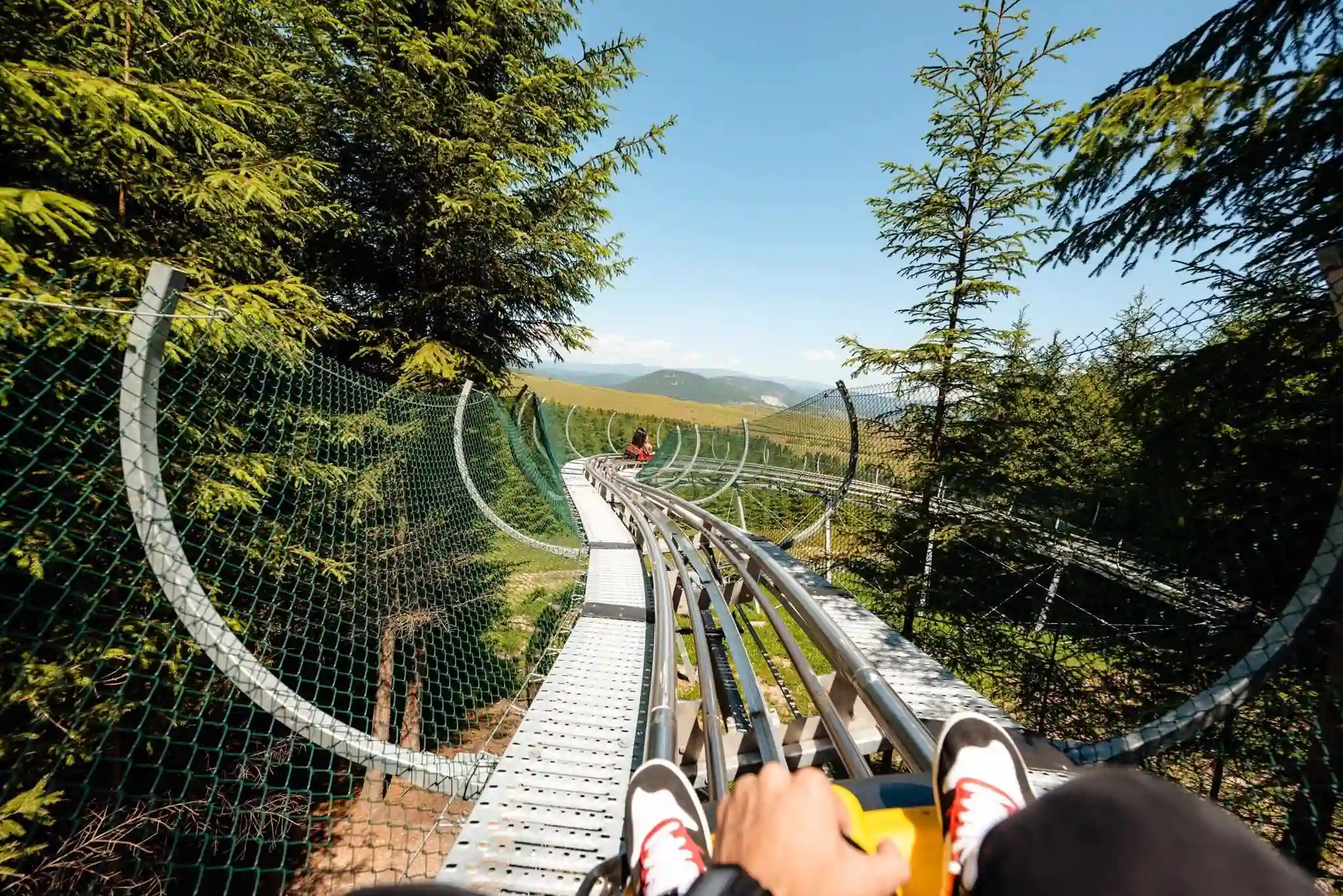 Alpine Coaster Pensiunea Baciu - coborare pe pista